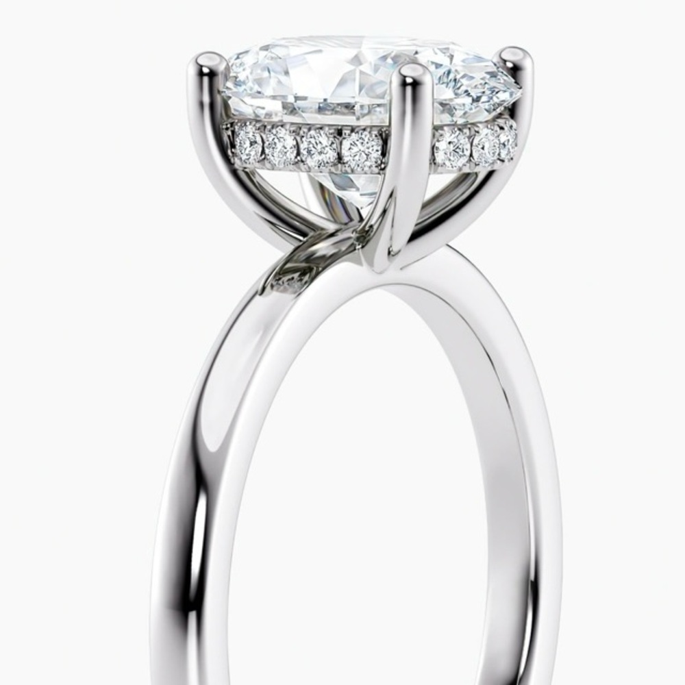 14K IGI certified White Gold Diamond Ring lab grown .70 carats main stone - Picture 7 of 7